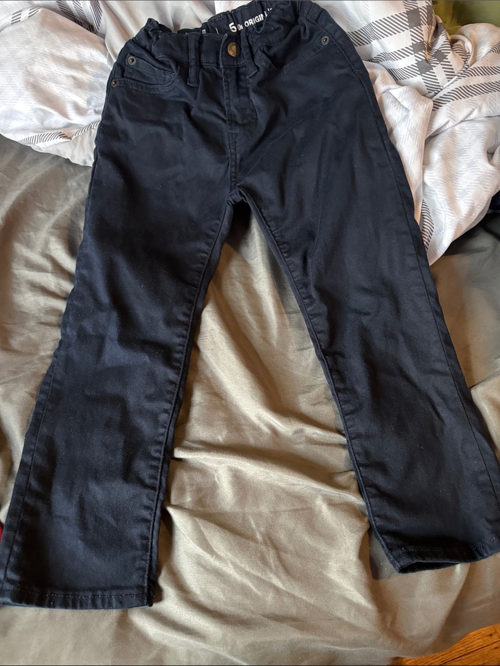 Navy Blue Straight-Leg Kids Pants